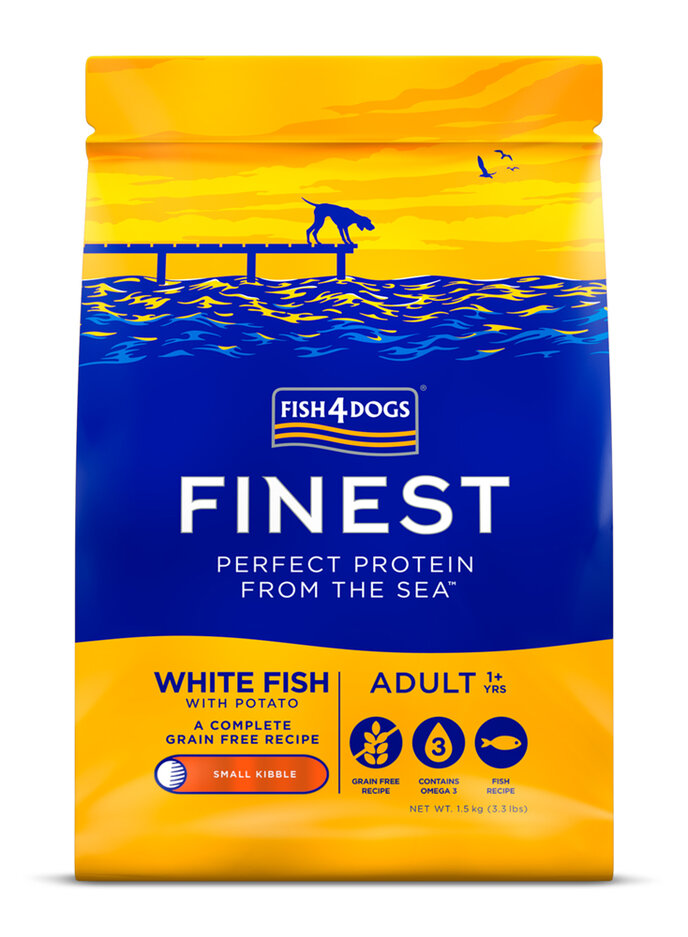 FISH4DOGS Granule malé pre dospelých psov Finest biela ryba so zemiakmi 15kg 1
