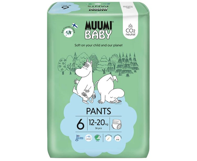 MUUMI Baby Pants 6 Junior 12-20 kg (36 ks) nohavičkové eko plienky