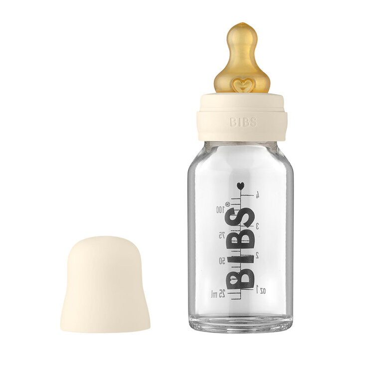 Bibs Baby Bottle sklenená fľaša 110ml ivoryBIBS Fľaša sklenená Baby Bottle 110ml Ivory