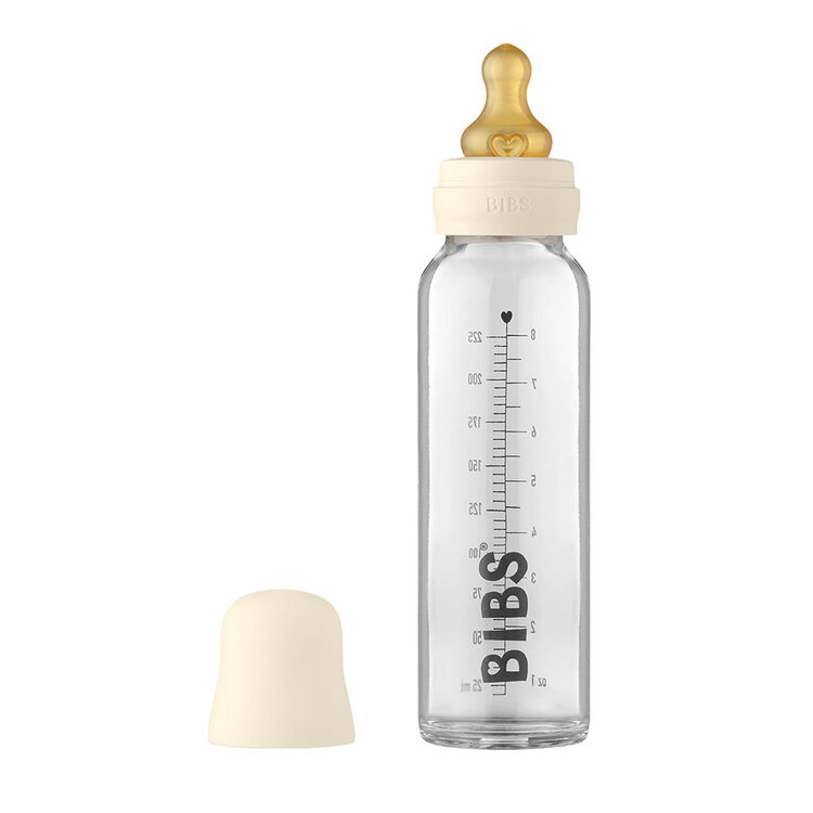 Bibs Baby Bottle sklenená fľaša 225ml ivoryBIBS Fľaša sklenená Baby Bottle 225ml Ivory