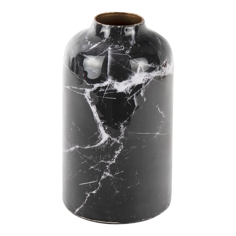 Čierno-biela železná váza PT LIVING Marble výška 15 cm