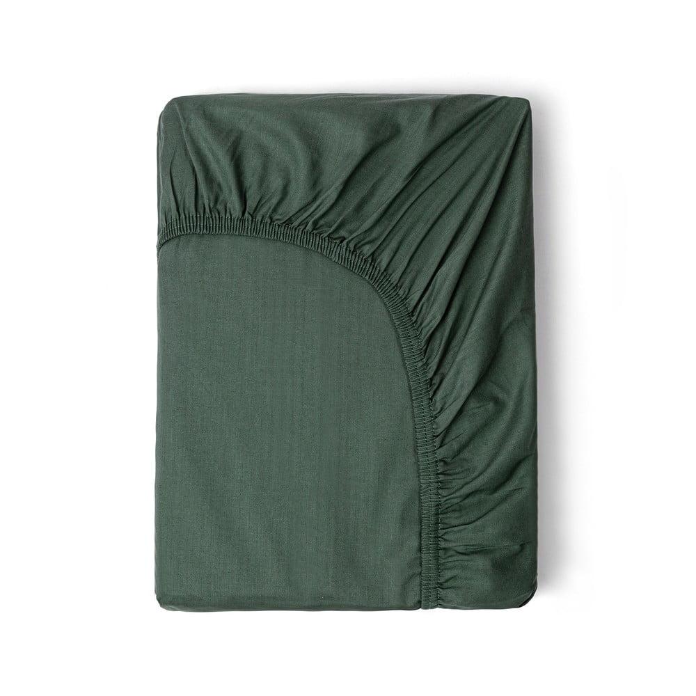 Tmavozelená elastická plachta z bavlneného saténu HIP 180 x 200 cm