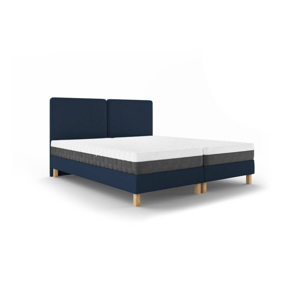 Tmavomodrá dvojlôžková posteľ Mazzini Beds Lotus 180 x 200 cm