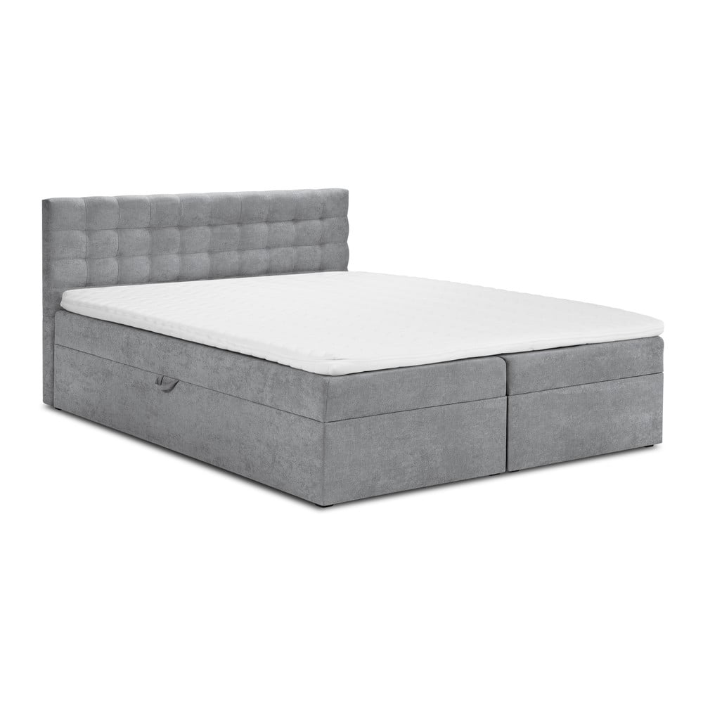 Sivá dvojlôžková posteľ Mazzini Beds Jade 200 x 200 cm