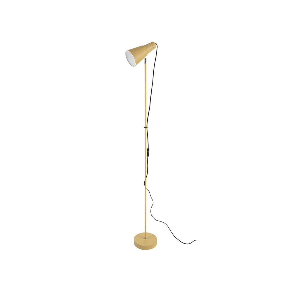 Horčicovožltá stojacia lampa Leitmotiv Mini Cone výška 1475 cm