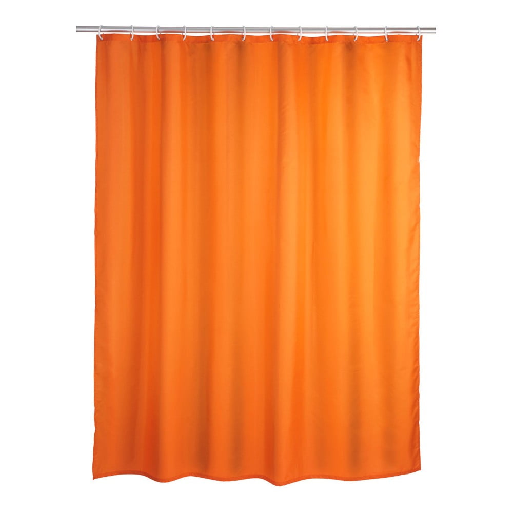 Oranžový sprchový záves Wenko Puro 180 x 200 cm