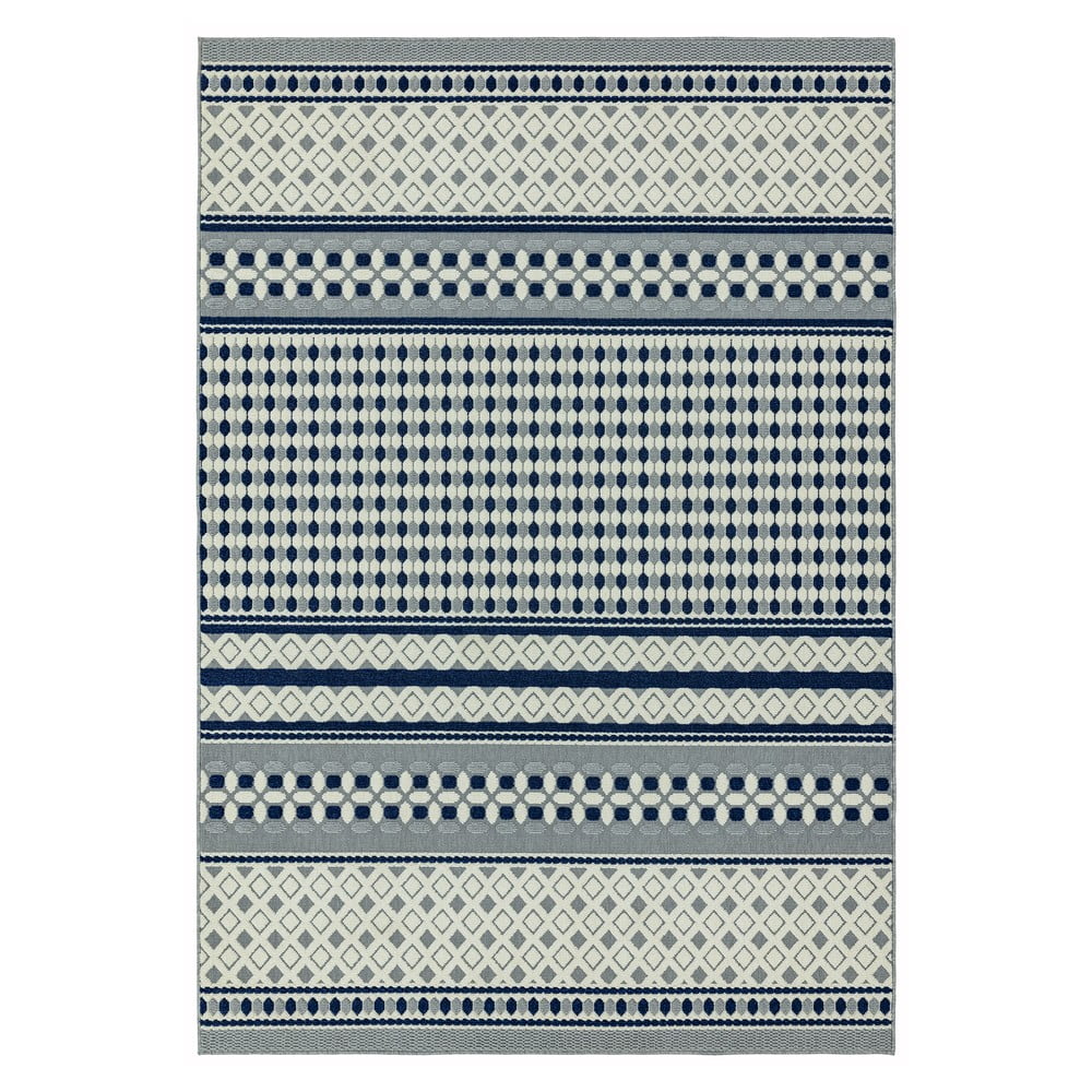 Modro-biely koberec Asiatic Carpets Antibes Geometric 80 x 150 cm