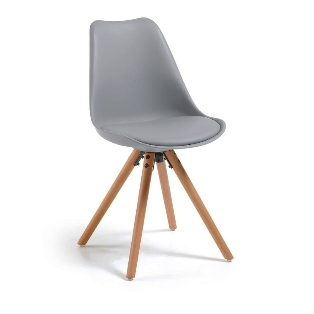 Sivá stolička s bukovými nohami loomidesign Lumos