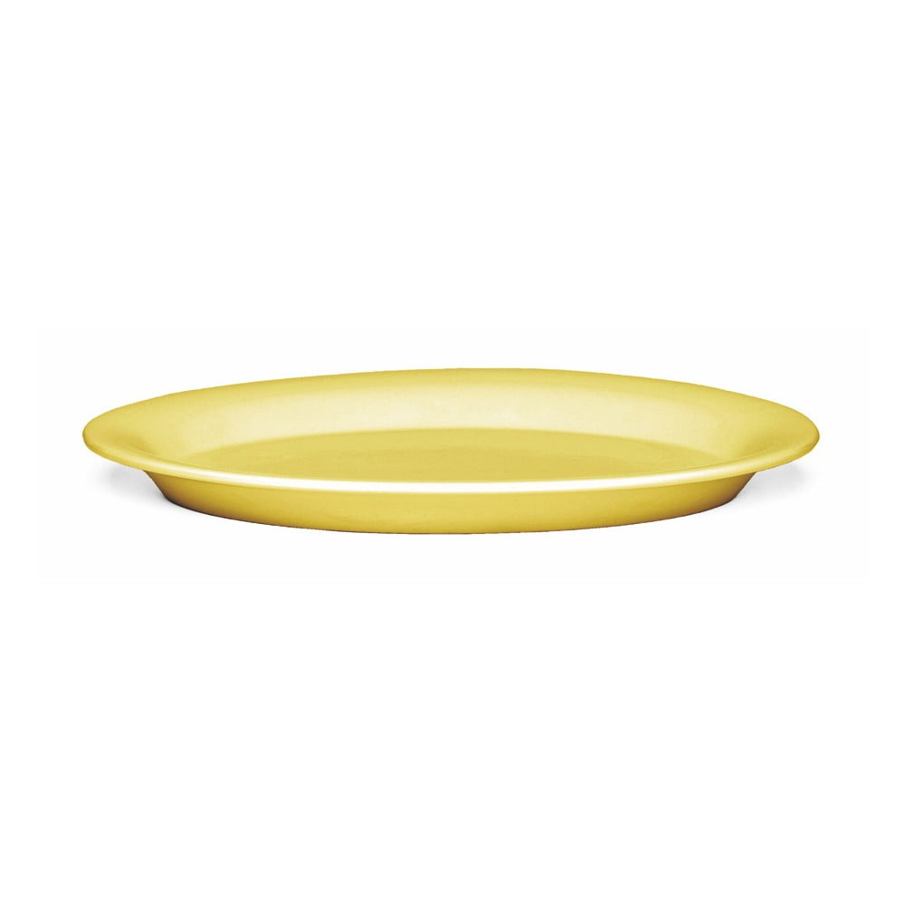 Žltý kameninový tanier Kähler Design Ursula 33 × 22 cm