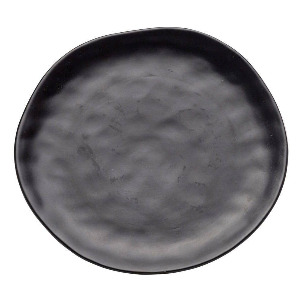 Čierny kameninový tanier Kare Design Organic Black ⌀ 26 cm