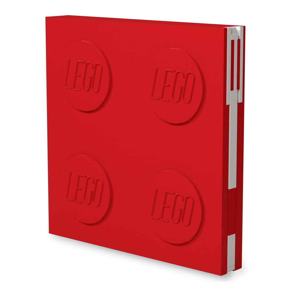 Červený štvorcový zápisník s gélovým perom LEGO® 159 x 159 cm