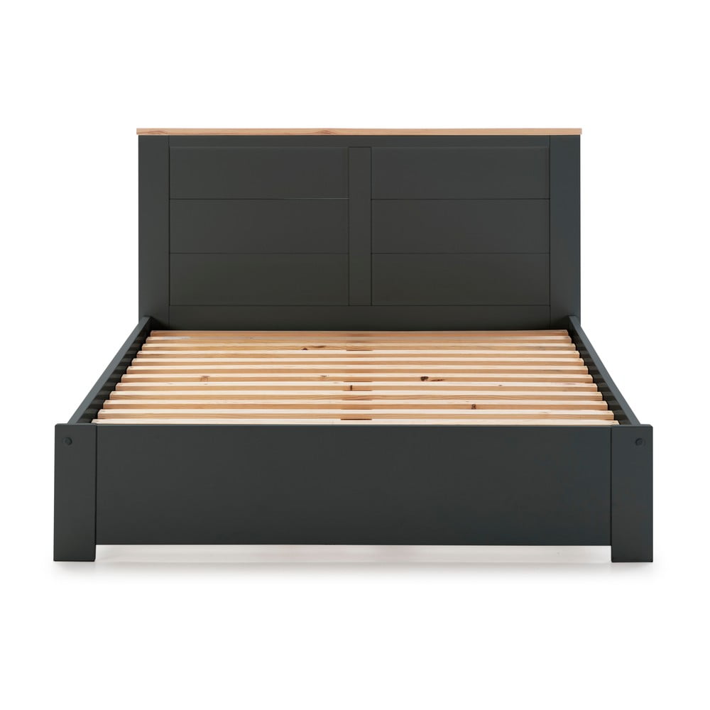 Antracitovosivá dvojlôžková posteľ Marckeric Akira 160 x 200 cm