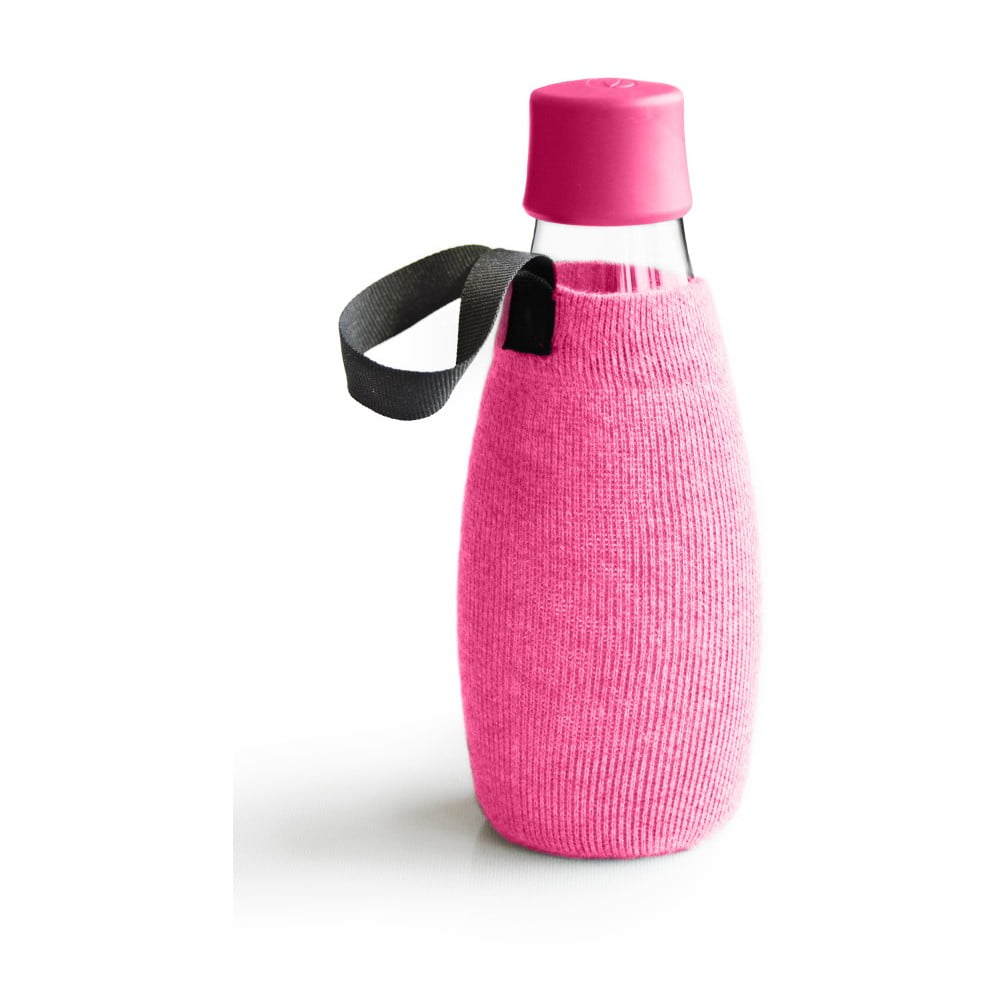 Ružový obal na sklenenú fľašu ReTap s doživotnou zárukou 500 ml
