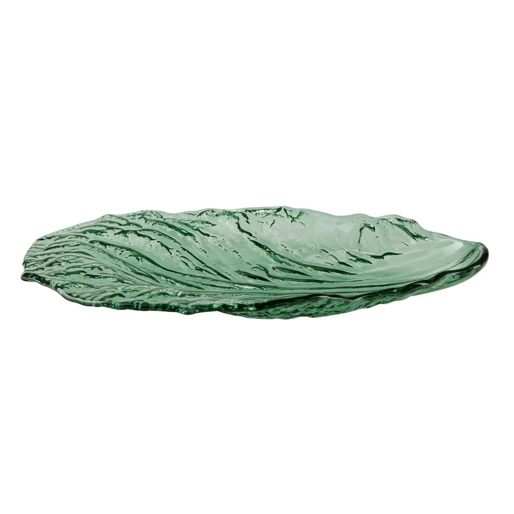Zelený sklenený servírovací tanier Bahne  CO 28 x 18 cm