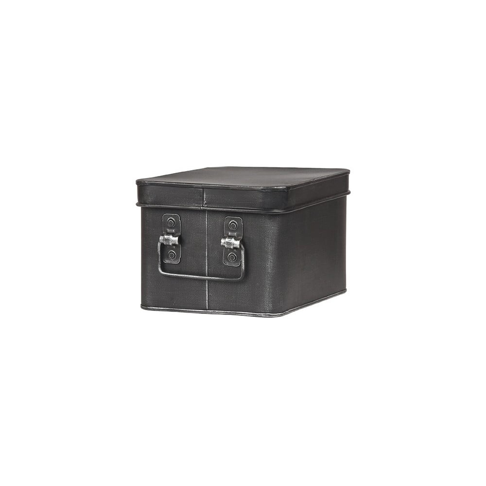 Čierny kovový úložný box LABEL51 Media šírka 22 cm