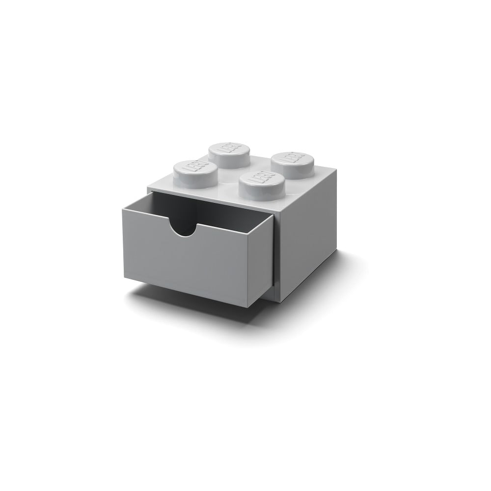 Sivý stolový box so zásuvkou LEGO® Brick 158 x 113 cm