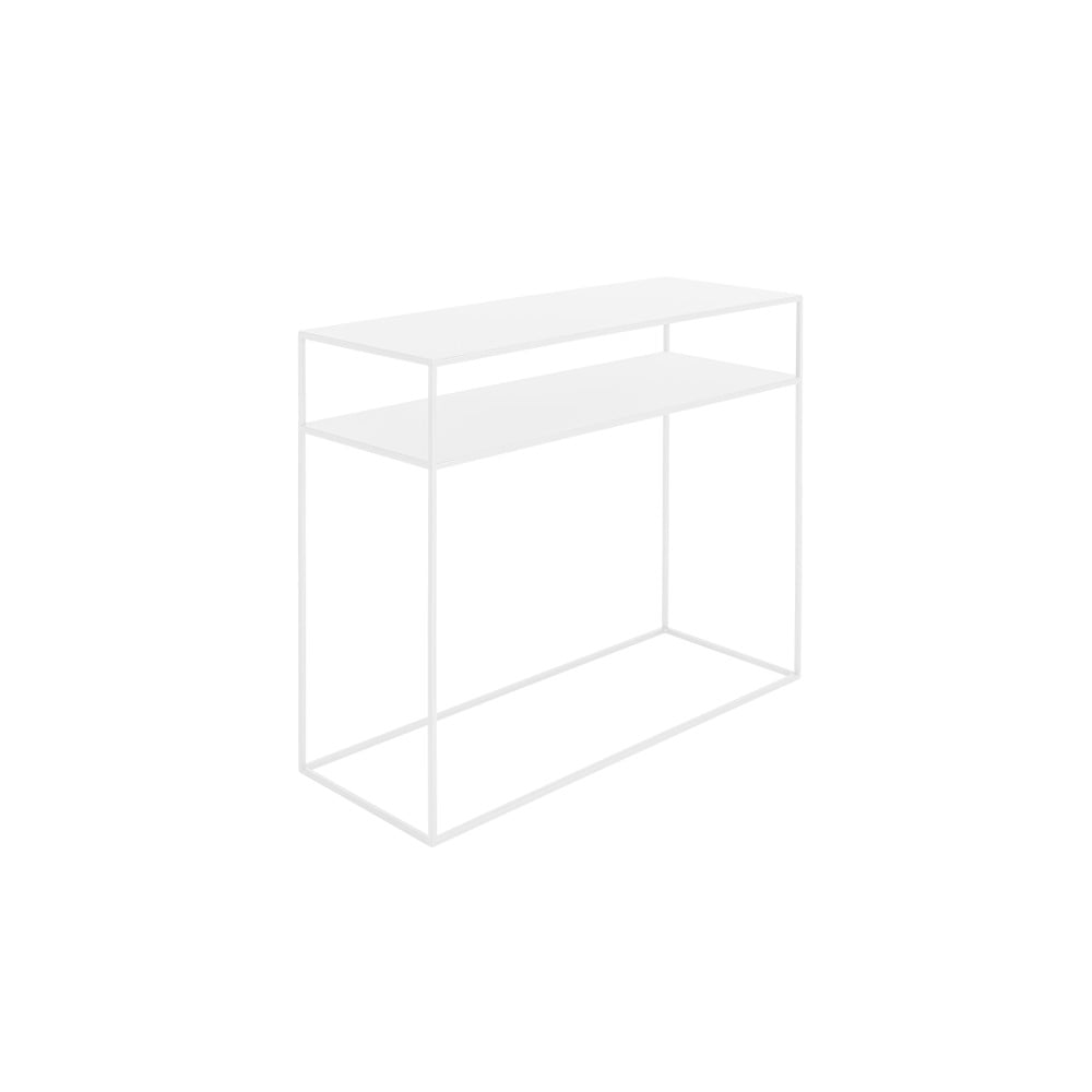 Biely konzolový kovový stôl s policou Custom Form Tensio 100 x 35 cm