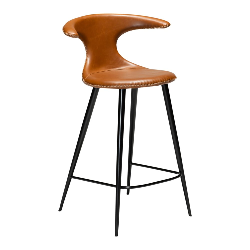 Koňakovohnedá barová stolička z imitácie kože DAN–FORM Denmark Flair výška 90 cm