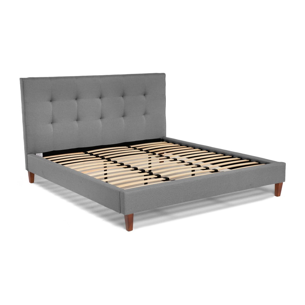 Sivá dvojlôžková posteľ Chez Ro Skagen 180 × 200 cm