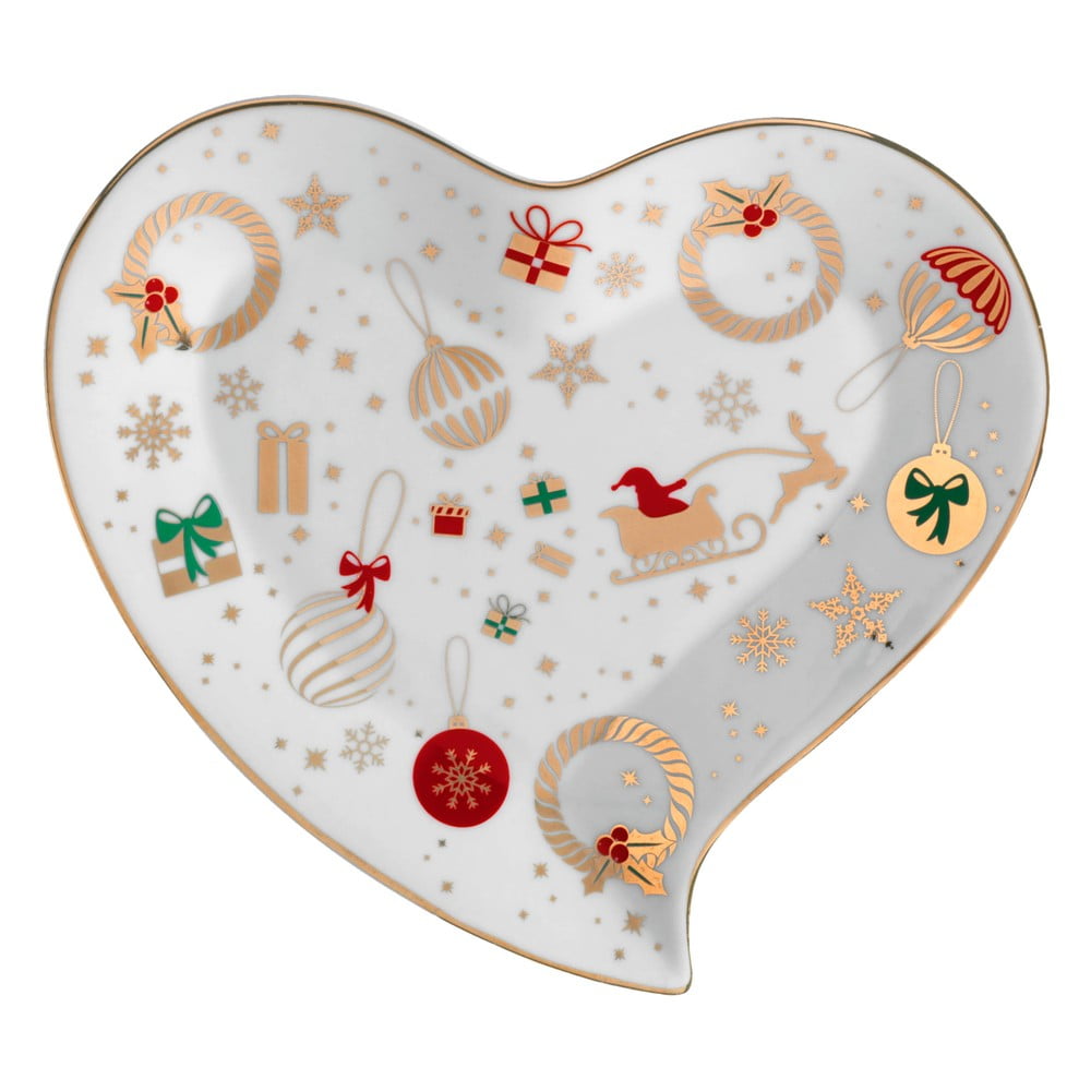 Porcelánový servírovací tanier v tvare srdca Brandani Alleluia dĺžka 20 cm