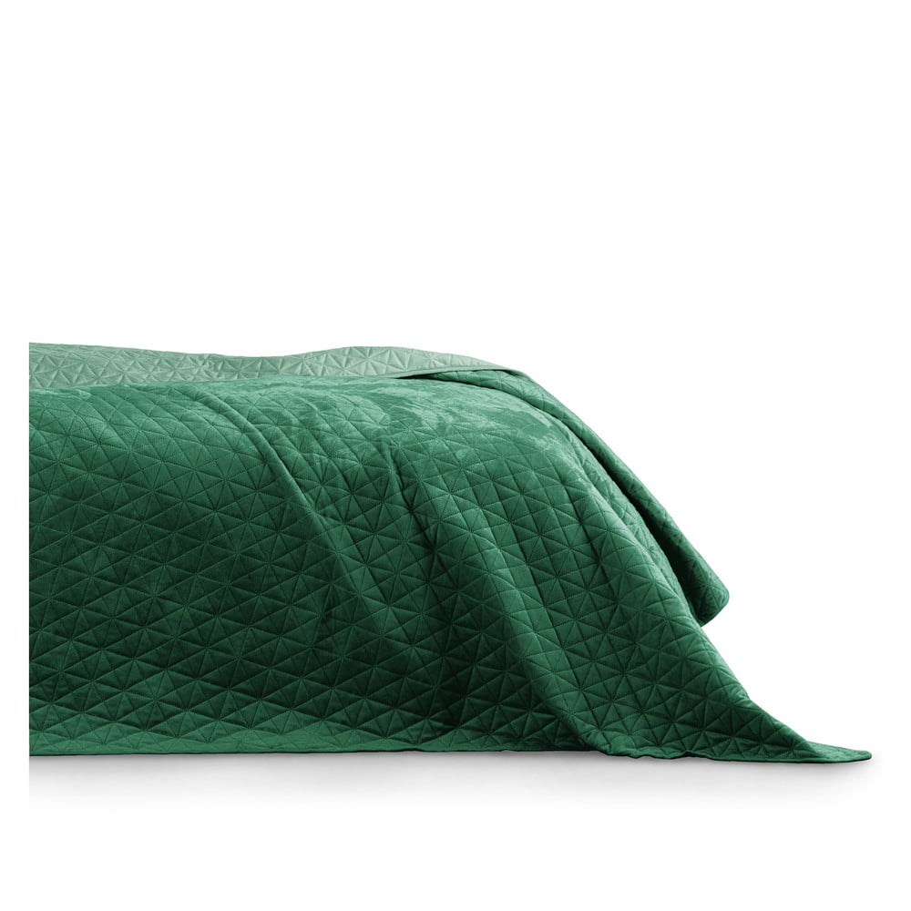 Zelený pléd cez posteľ AmeliaHome Laila Jade 220 x 240 cm