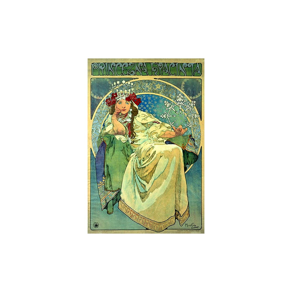 Reprodukcia obrazu Alfons Mucha - Princess Hyazin 60 x 40 cm