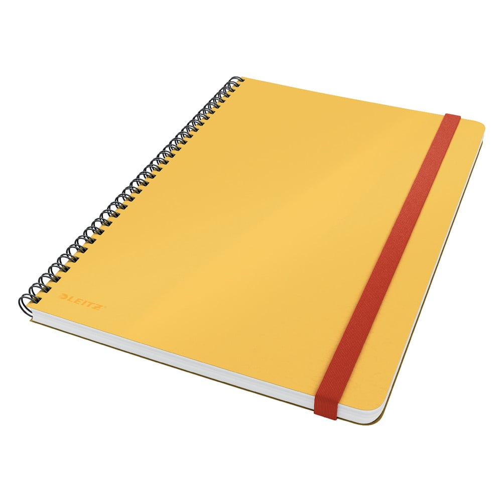 Žltý krúžkový zápisník s hebkým povrchom Leitz 80 stran
