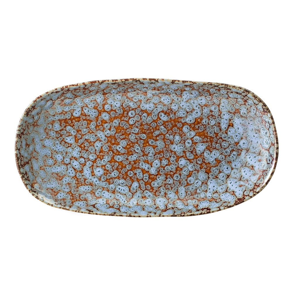 Modro-hnedý kameninový servírovací tanier Bloomingville Paula 235 x 125 cm