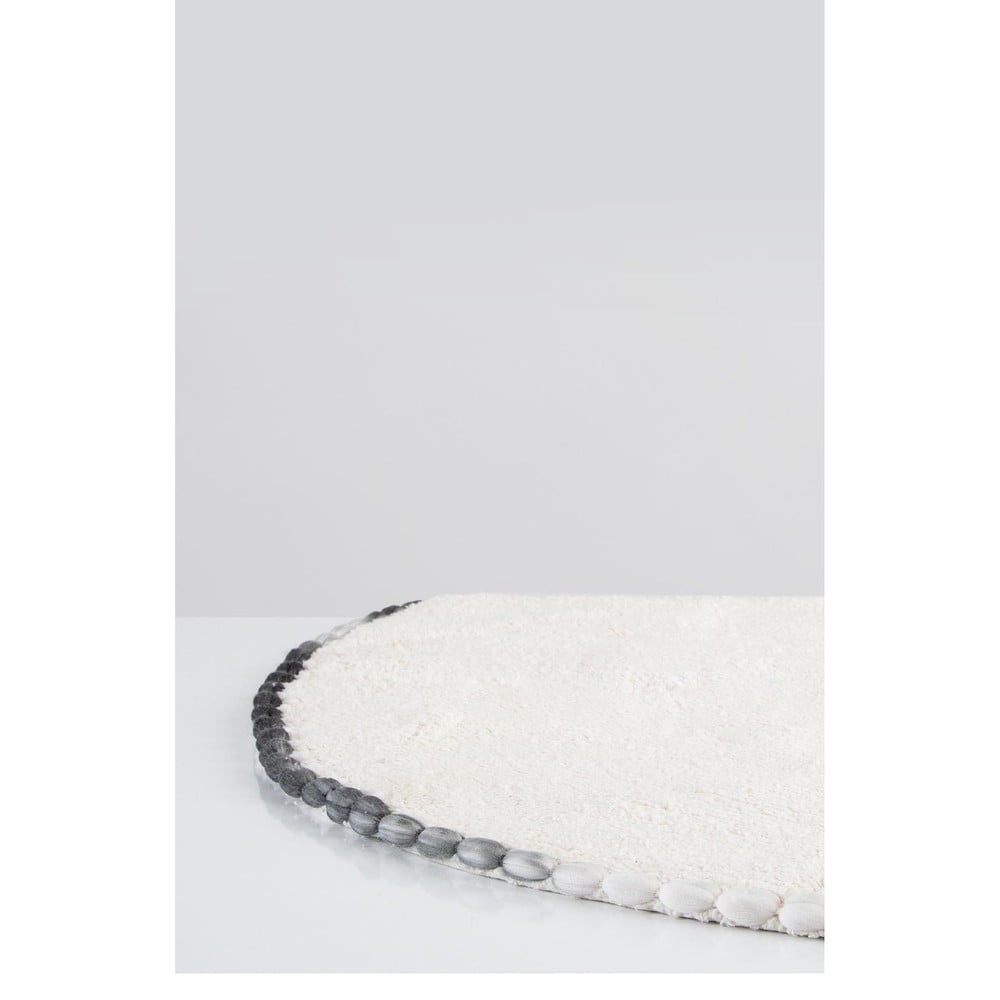 Krémovobiela bavlnená kúpeľňová predložka Irya Home Collection Ronan ø 90 cm