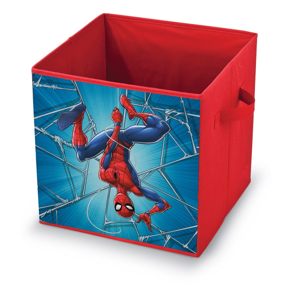 Červený úložný box Domopak Spiderman 32 x 32 x 32 cm