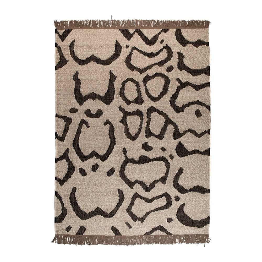 Béžovo-čierny vlnený koberec Dutchbone Ayaan 200 x 300 cm