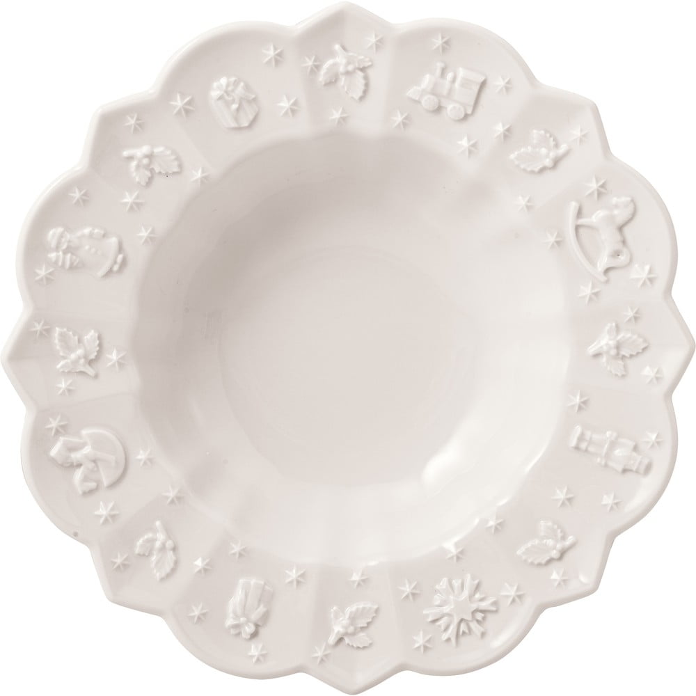 Biely hlboký porcelánový vianočný tanier Toys Delight VilleroyBoch ø 235 cm