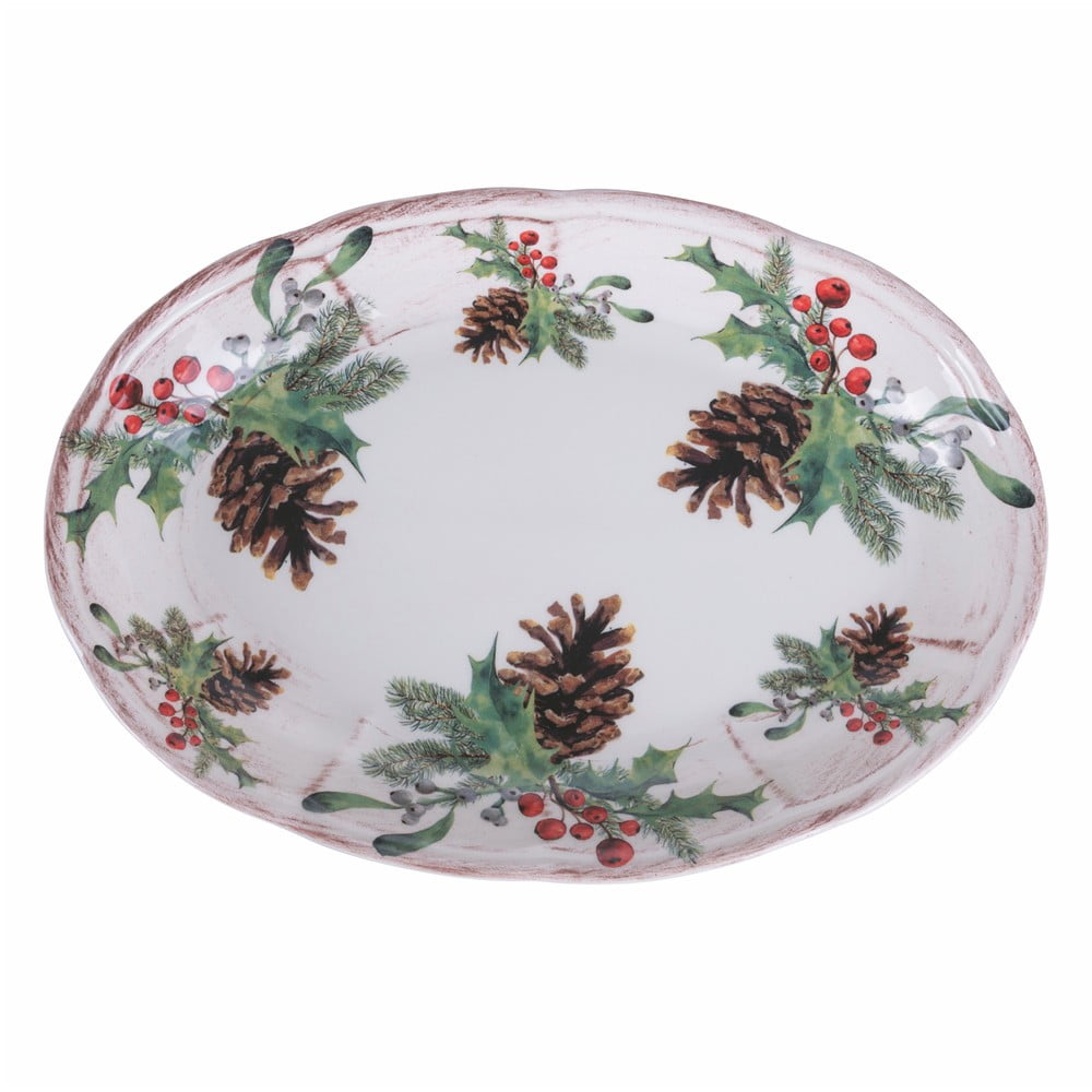 Keramický vianočný servírovací tanier Villa dEste Ortisei 27 x 40 cm